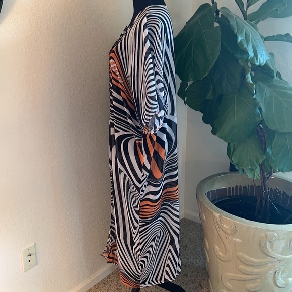 Women’s Animal Print Sheer Lightweight 3/4 Sleeve Full Length Maxi Kimono OS - Picture 14 of 16